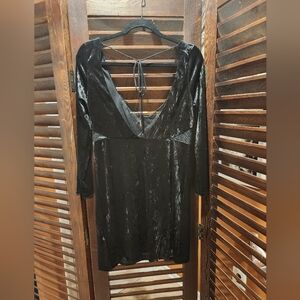 Free People Black Velvet Dress
